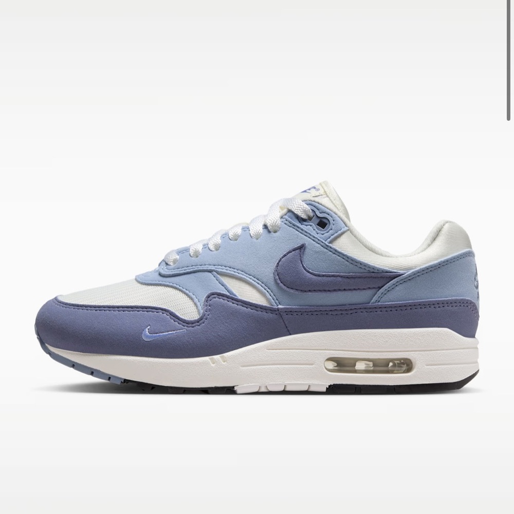 Nike Air Max 1 ‘87 Textile Light Blue and White Sneakers